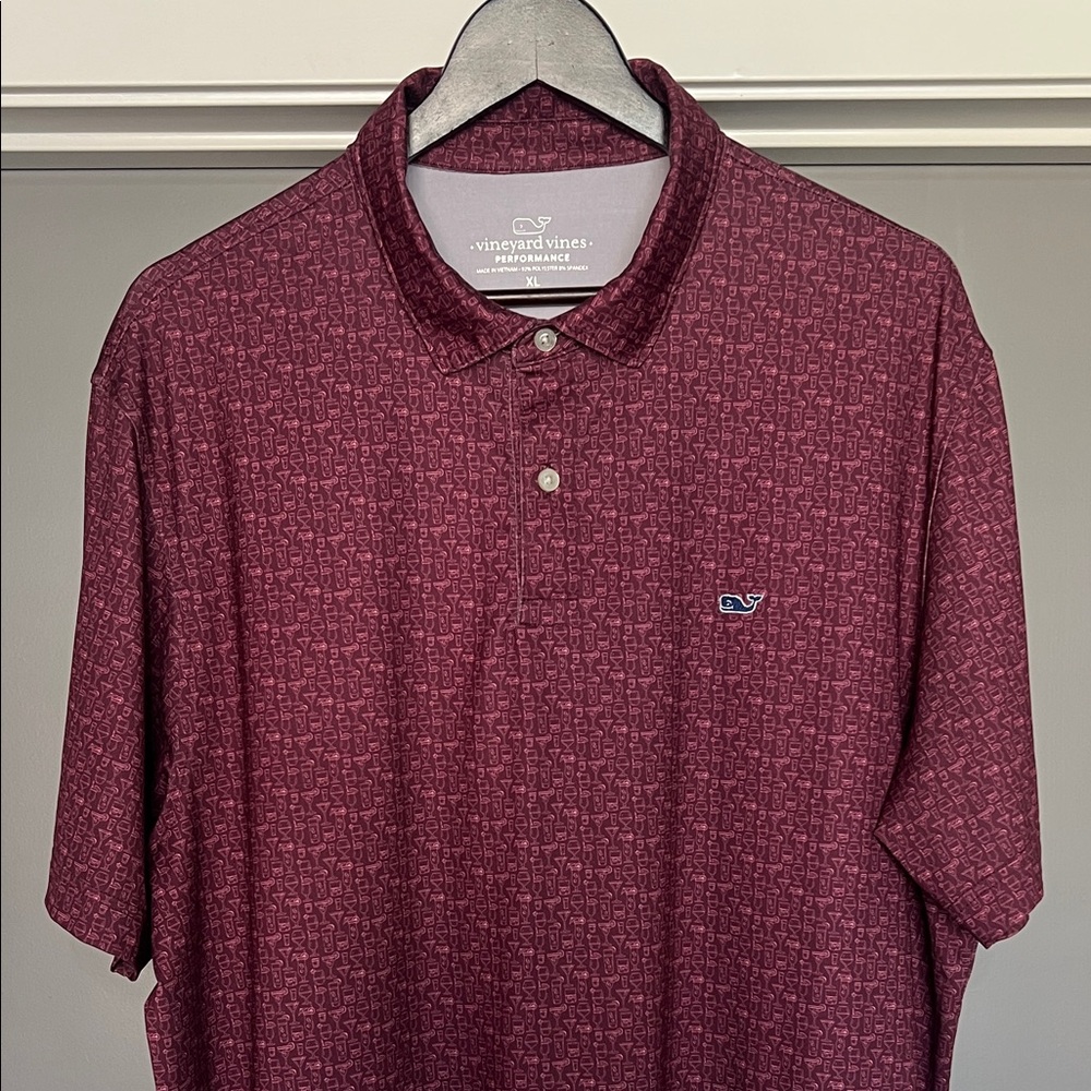Vineyard Vines Men's Burgundy Polo Shirt Size XL - LIKE NEW